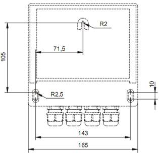 Установочные размеры для монтажа измерительного прибора pH-4131