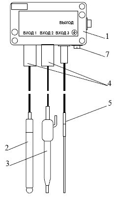Конструкция блока датчиков БД-902 стационарного pH-метра МАРК-902 и МАРК-902/1