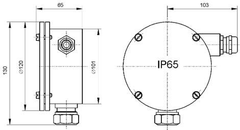 Габаритные и монтажные схемы рН-метра-трансмиттера pH-4101.Н. для крепления на арматуре АПН, АМН и АПТ